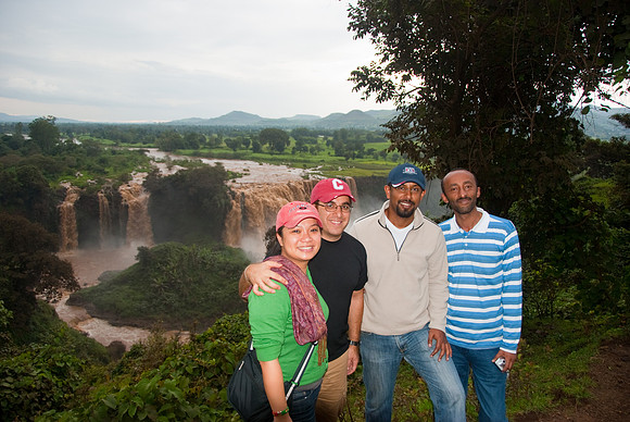 Just some dudes, hanging out by a waterfall