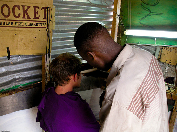 The barber was really struggling - he had never cut a white guys hair before...