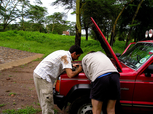 Trying to fix the car