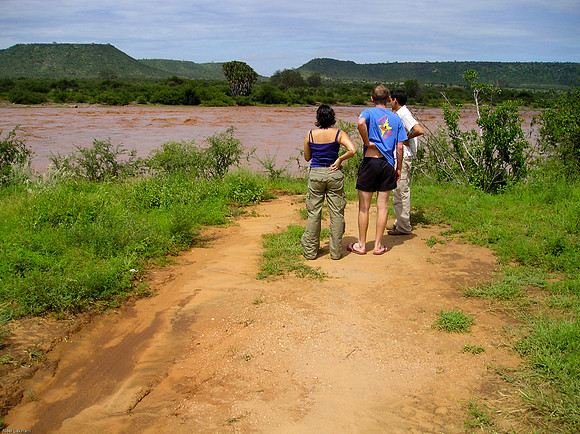 Looking at the overflowing river